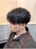 刈り上げショートマッシュ波巻きツイストスパイラルパーマ