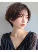 ハイライトバレイヤージュダブルカラーショートカット30代40代