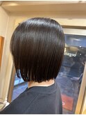  20代30代ミニボブココアブラウン小顔美肌ストレート丸み