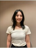 20代30代40代ロングウルフインナーカラーオリーブグレージュ