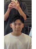 清潔感×男らしさ◎アップバンクショート/黒髪
