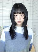 レイヤーカット/黒髪/暗髪カラー