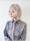 【ブリーチカラー/ダブルカラー】ボブ/ミルクティーベージュ