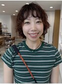［ショートパーマ］くるっと動くカール×ナチュラルブラウン