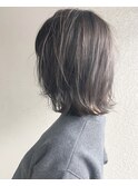 【Marl】グレージュカラーの切りっぱなしボブ♪
