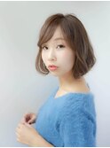 ショートボブ 流しバング ゆるふわ ★★