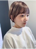 パステルミルクティーベージュ × ショートボブ