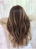 バックコームバレイヤージュ☆ホワイトベージュ☆