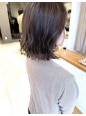 20代30代40代くすみカラーハイライトグレージュ外ハネボブ