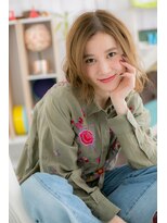 ミック 日暮里店(miq)&nbsp;大人かっこいいくせ毛風かきあげ前髪無造作オレンジポップc1