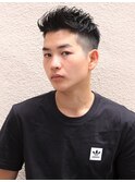 ジェットバング刈り上げ黒髪スパイキーショート