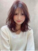 《Agu hair》最旬ピンクカラー×大人ミディアムカール