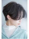 前髪なしショート_ブルーグレージュ_グレイアッシュ