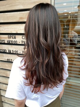 サロンドカスティーロ(salon de castillo) 大人可愛い黒髪暗髪インナーカラーくせ毛風ニュアンス