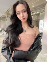 ジーナ 名駅(XENA.) 《ha17》ロングレイヤー/レイヤーカット/グレージュ/韓国