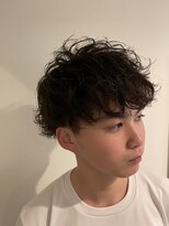 ニコ ヘアリラクゼーション(Nico hair relaxation)&nbsp;スパイラルパーマ無造作風マッシュ大人黒髪暗髪メンズカット