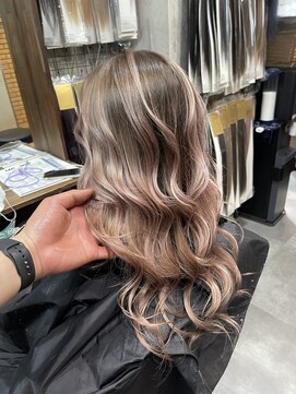 ラフ(LAFF) #バレイヤージュ#グレージュカラー#ボブウルフ#ココアベージュ