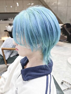 デイズ(days) ブルーカラーツーブロックマッシュショート  ウルフハイライト