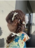 大人可愛い10代20代30代40代和服ヘア