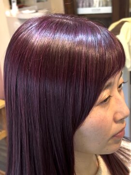 ディンプル 越谷駅前(DiMPlE) 美髪ロング、サラツヤロング、ピンクカラー、切りっぱなしロング