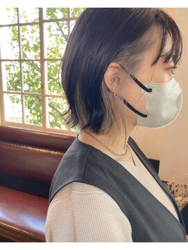 ダスティ穂高店 インナーカラー_ミルクティー_ベージュ