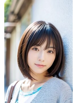 ロアゾブルーミュージアム(L'oiseau Bleu museum) 重ため×切りっぱなしミディアムヘア