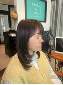 ミディアムレイヤー　顔まわりレイヤー