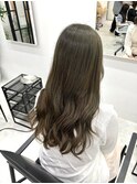 韓国顔まわりレイヤーカットグレージュオリーブベージュブラウン