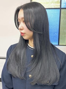 ミリ(mm) レイヤーカット/ウェットヘア/オリーブベージュ