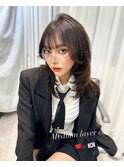 くびれヘア 韓国ヘアレイヤーカット 顔周りカット SAYAKA