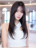 チョコグレージュ/20代30代大人かわいい/ミディアムレイヤー