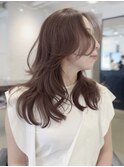 レイヤーカットシースルーバング韓国ヘアザクザクレイヤー