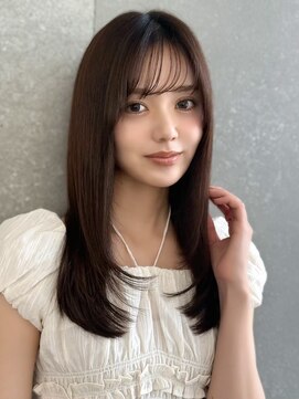 ルームバイシー 新宿(Loom. by Sea) ココアベージュ×レイヤー[小顔/黒髪/オリーブグレー]