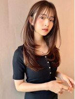 Moalana 名古屋 栄/髪質改善/縮毛矯正/レイヤー【モアラナ】 オリーブベージュ/レイヤーカット/顔周りレイヤー/シースルー