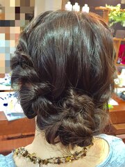 心斎橋美容室★結婚式着物浴衣ヘアアレンジ～ロープ編みシニヨン