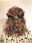 ねじねじハーフアップ