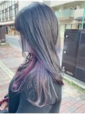 ヘアメイクオズ＆佐藤魁人　インナーカラーパープル