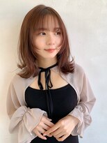 〈藤間〉顔まわりプチウルフ/ミルクティーベージュ