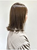 【FOLK】赤みなし透明感グレージュ☆似合わせ外ハネミディアム♪