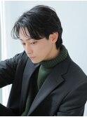 センターパートツーブロックマッシュウルフカルマパーマ波巻き