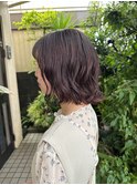 ワインカラー×ボブパーマ