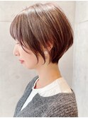 Say.ひし形ショートボブミルクティーベージュくびれショート青山