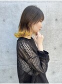ニュアンスウルフ毛先カラーイエロー