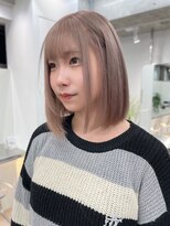 サンクマーケット 渋谷(cinq MARKET) 渋谷ブリーチカラータッセルボブ顔周りレイヤー切りっぱなしボブ