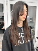 レイヤーカット顔まわりストレートロングレイヤー堀江