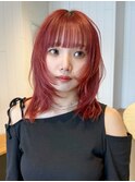 ダブルカラー顔周りレイヤーくびれヘアミディアム_ba556592