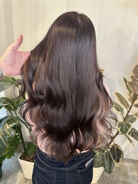 ピークスヘア(peaks hair) ココアブラウン インナーカラー グレージュ ブリーチ1回 堀江