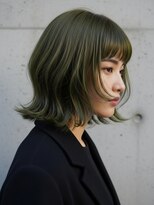 フルショウ 苦楽園店(FURUSHO)&nbsp;グリーンアッシュカラー/ハイレイヤーウルフ/ハイレイヤーカット