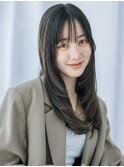 小顔顔周りレイヤー20代30代40代◎前髪ありストレートロング越谷