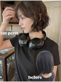 ニュアンスボブパーマブードルパーマフェザーパーマ前髪パーマ